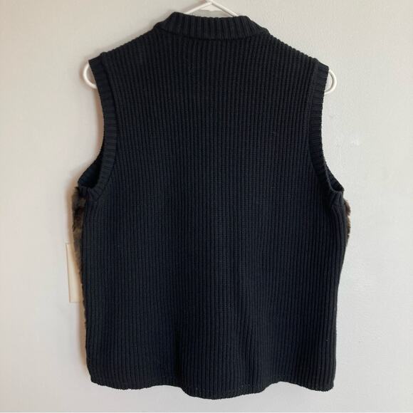 Parkhurst Womens M Brown Faux Fur Leopard Print Zip Front Vest Old Money Glam - Picture 2 of 8